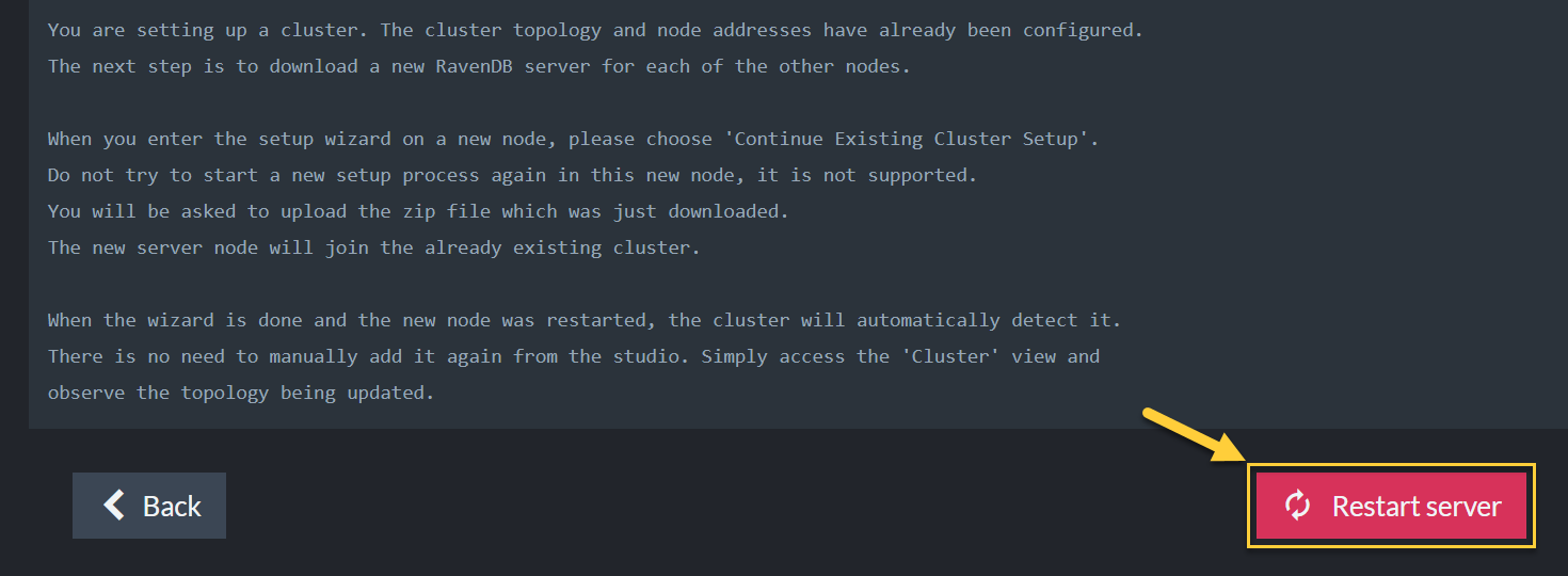 Restart server after IP setup