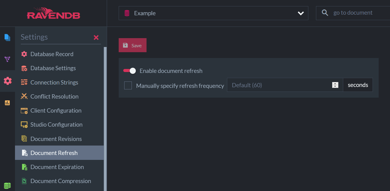 NoSQL DB Server - Document Refresh