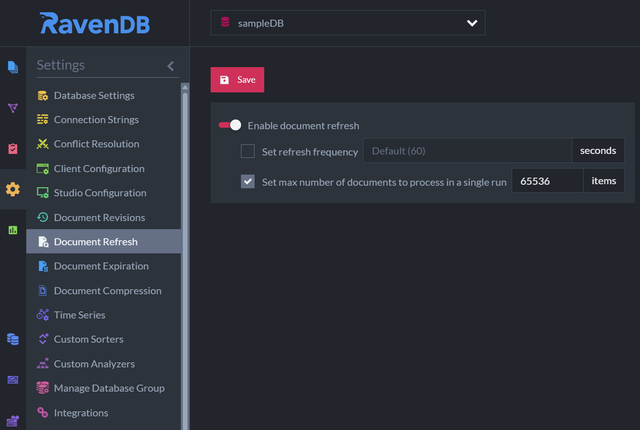 NoSQL DB Server - Document Refresh