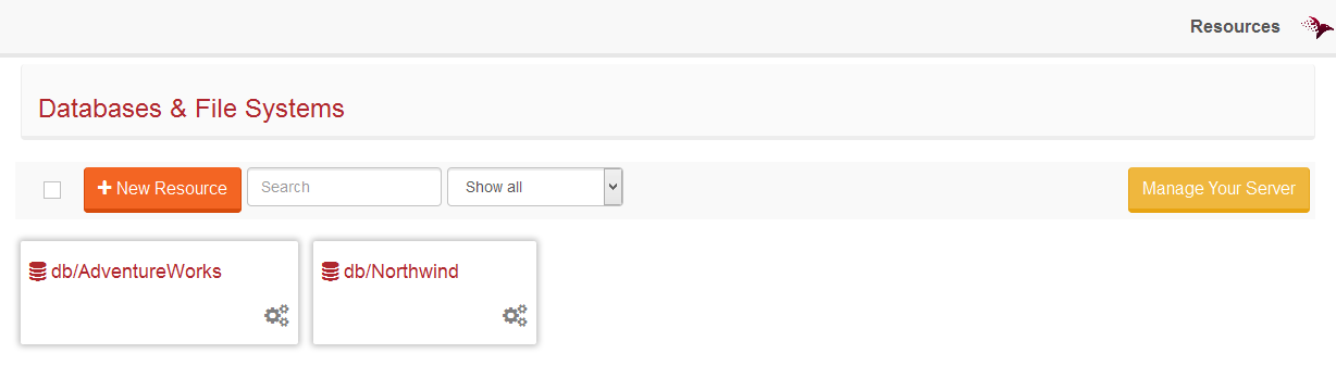 Figure 2. Studio. Selecting database.