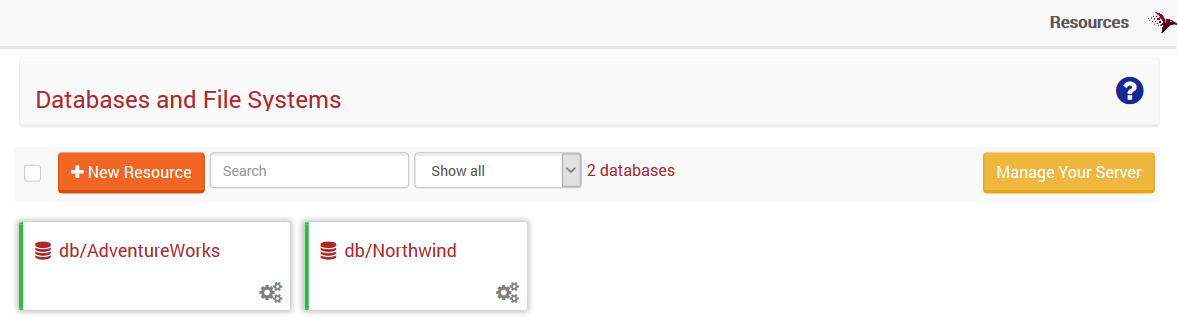 Figure 2. Studio. Selecting database.