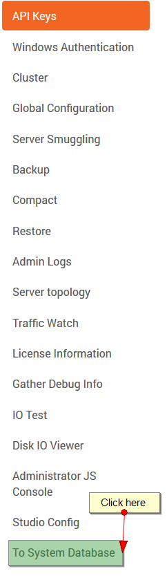Figure 5. Studio. Selecting database.