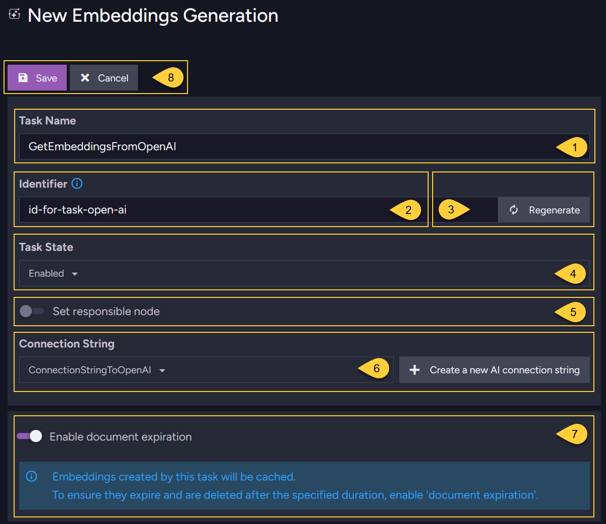 Create embeddings generation task - general