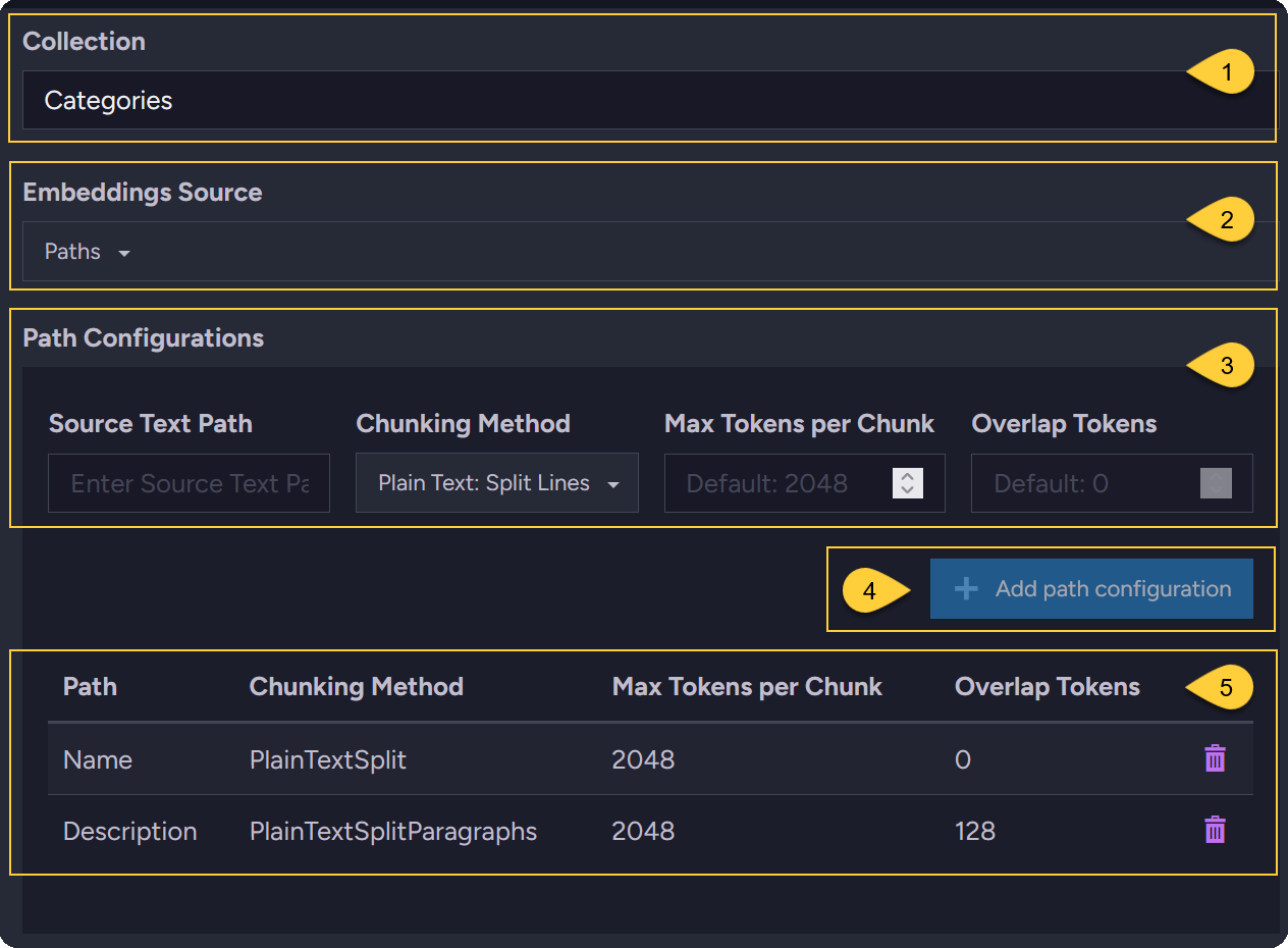 Create embeddings generation task - source by paths