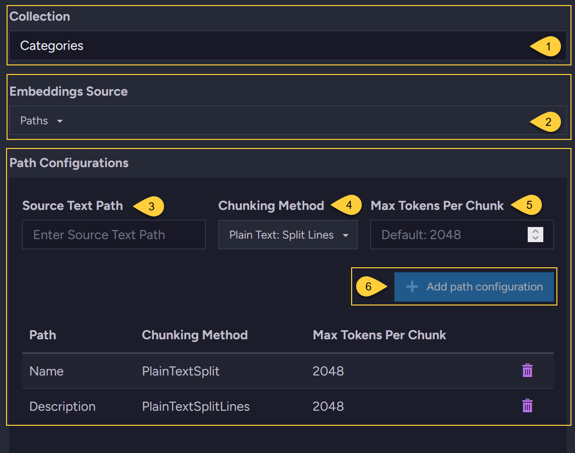 Create embeddings generation task - source by paths