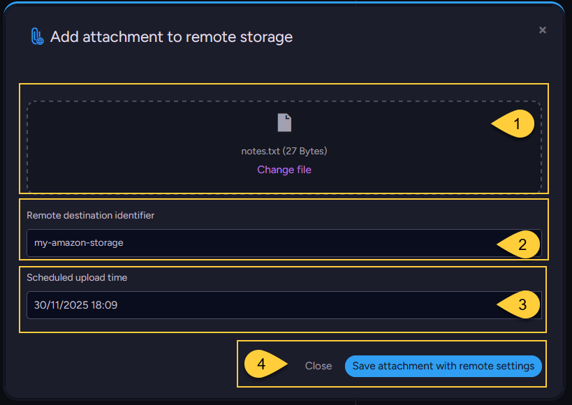 Add attachment to remote storage 2