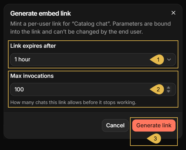 Generate embed link