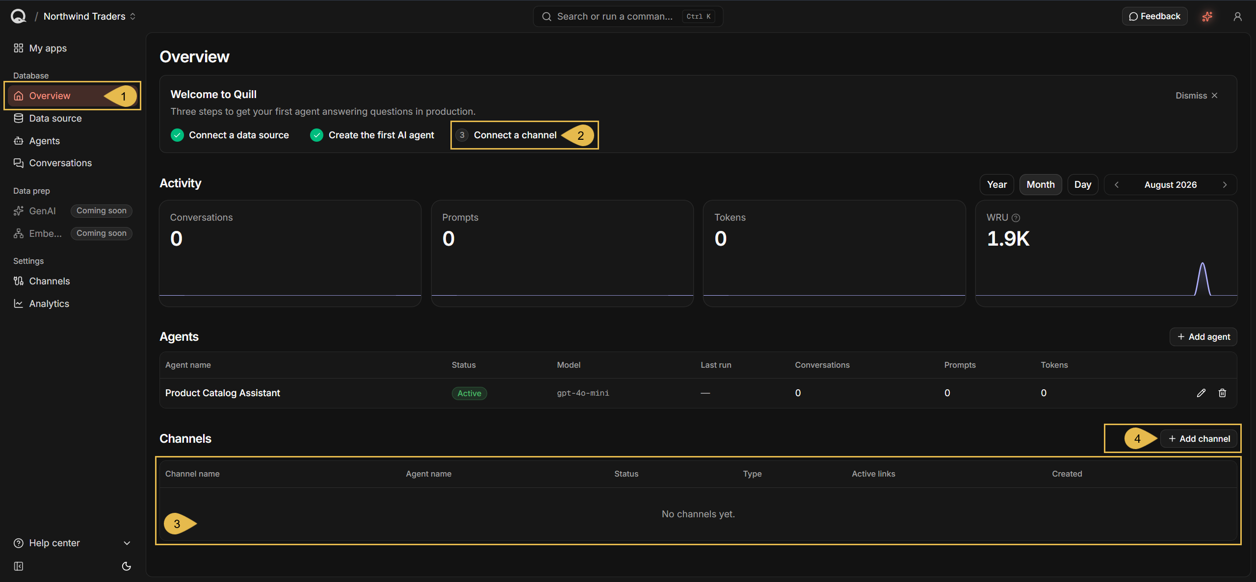 The app's Overview