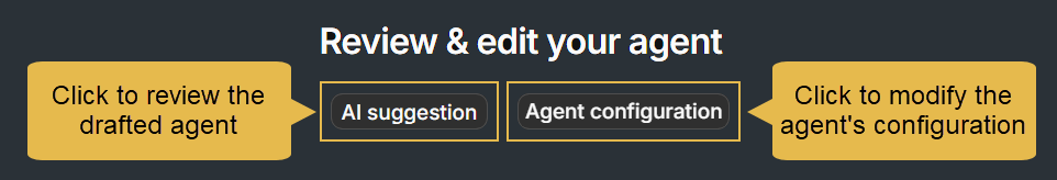 Review &amp; edit your agent tabs