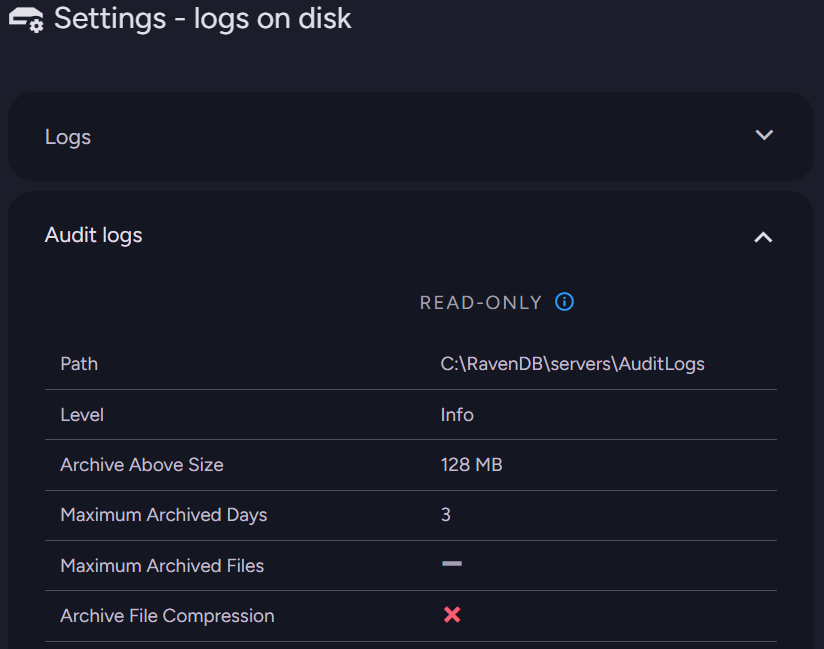 Audit logs