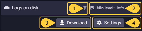 Logs on disk