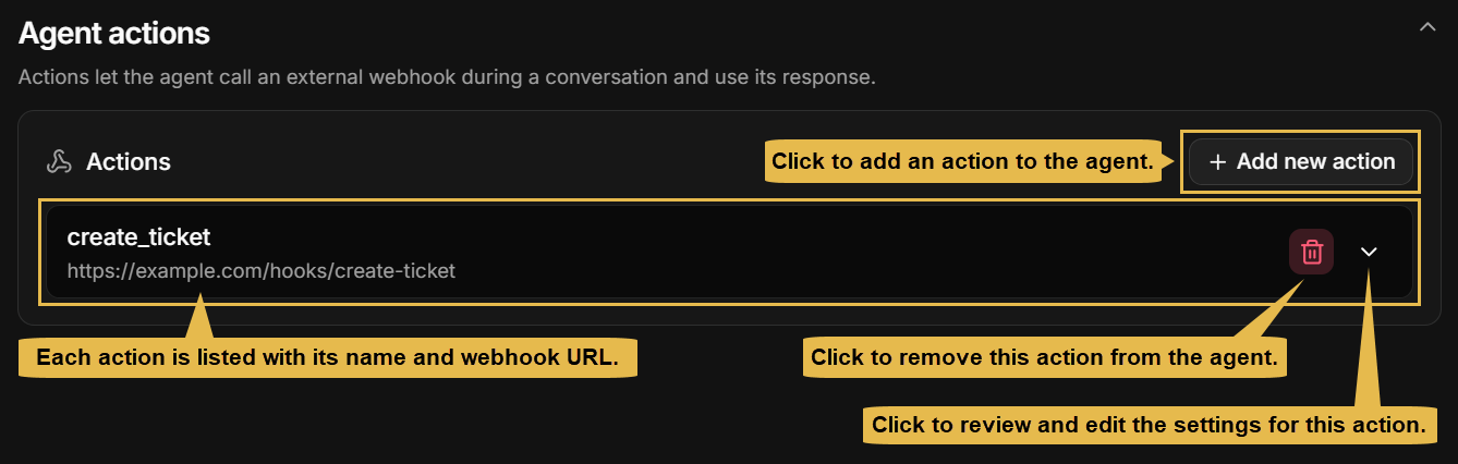 Agent actions