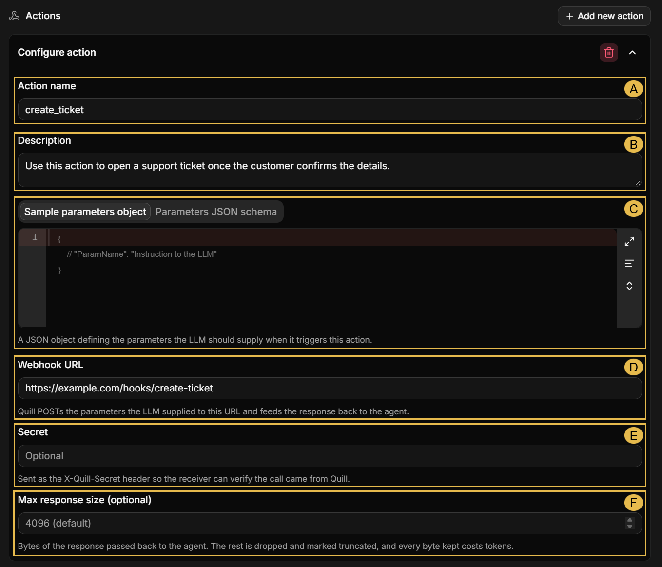 Configure action