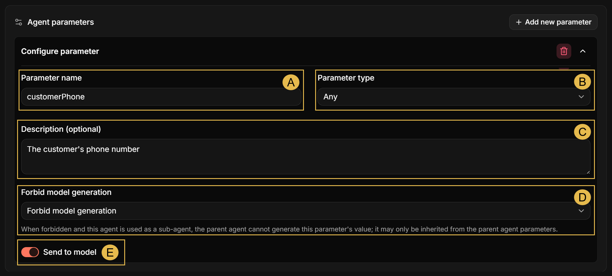 Configure parameter