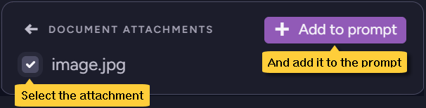 Select and add the attachment