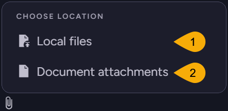 Attachments source menu