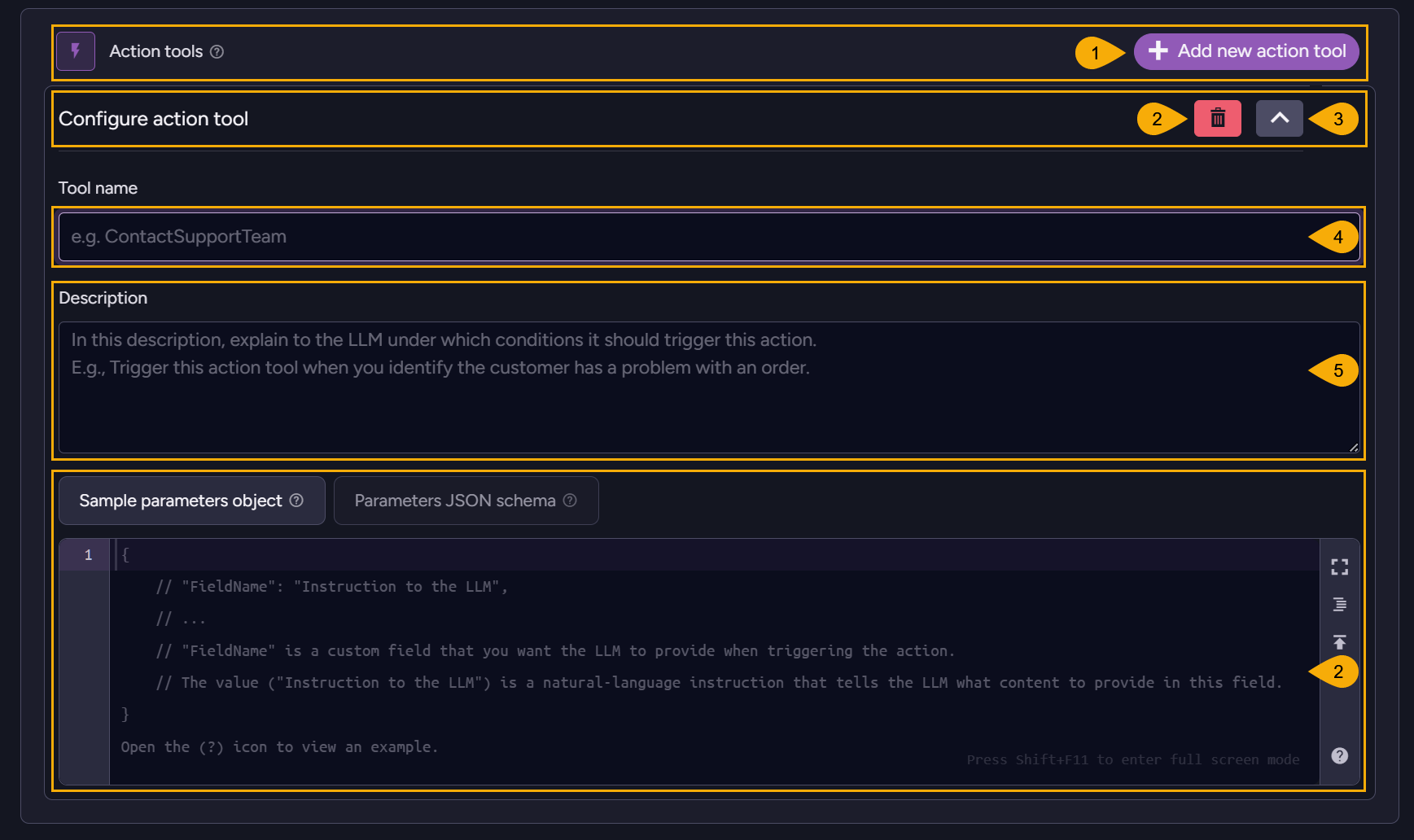 Add new action tool