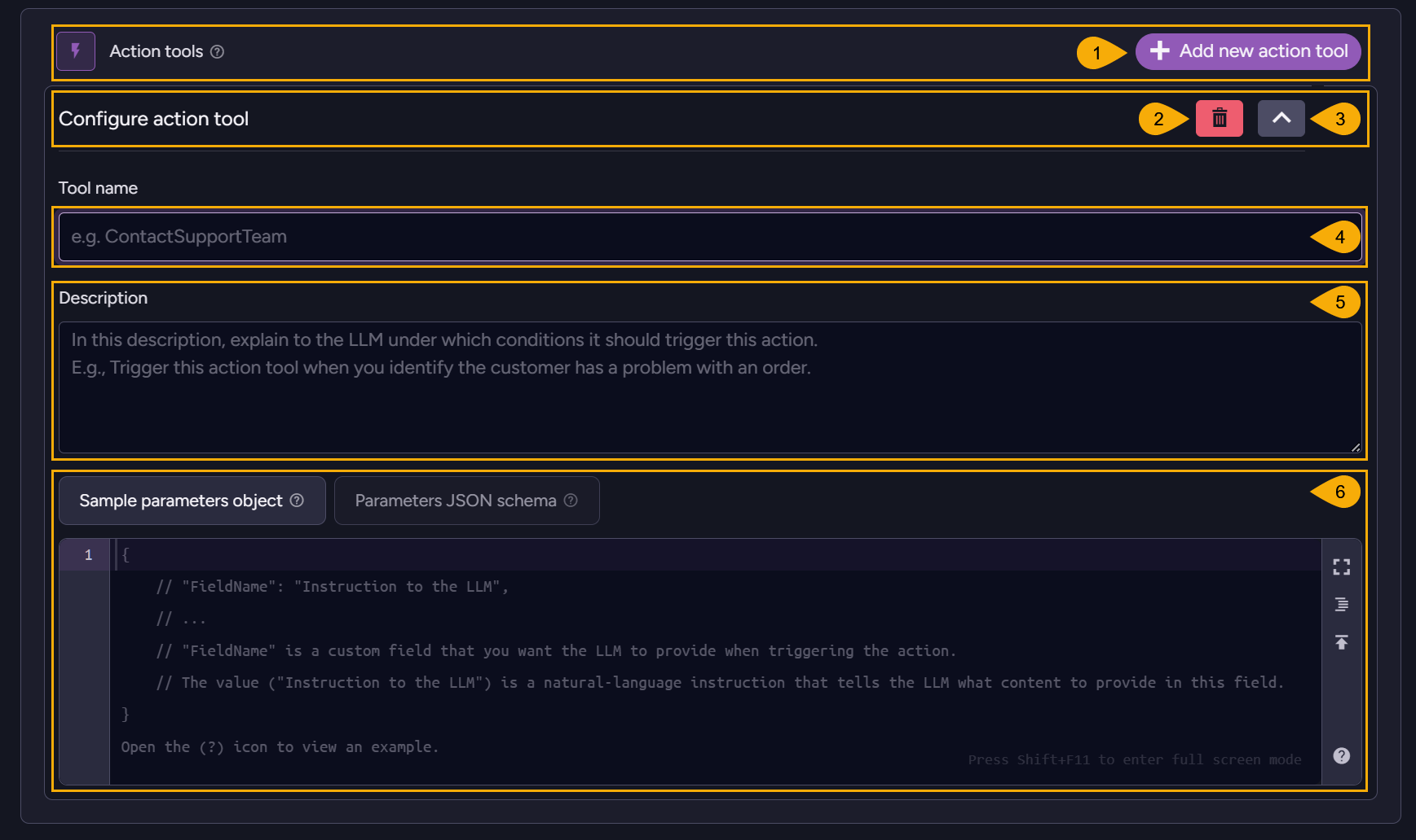 Add new action tool