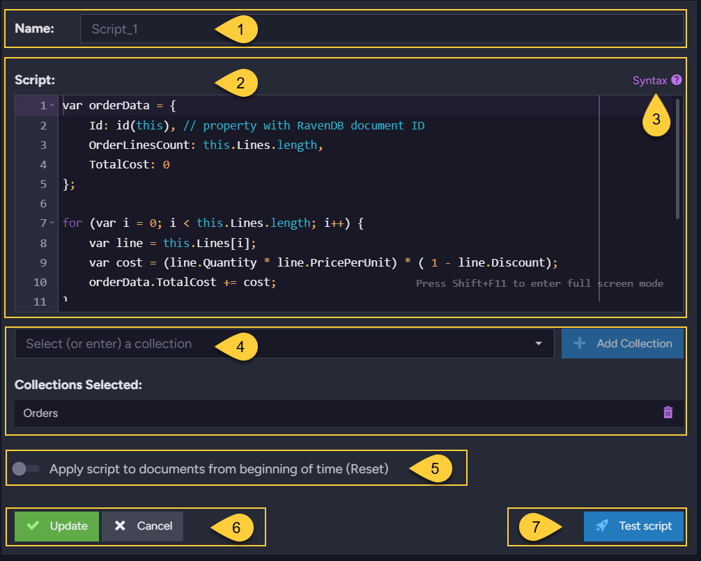 Define Transformation Script