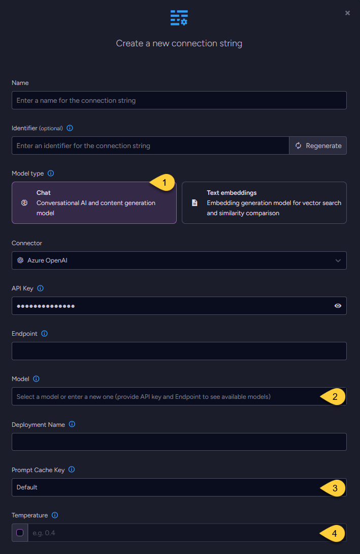 connection string to azure open ai