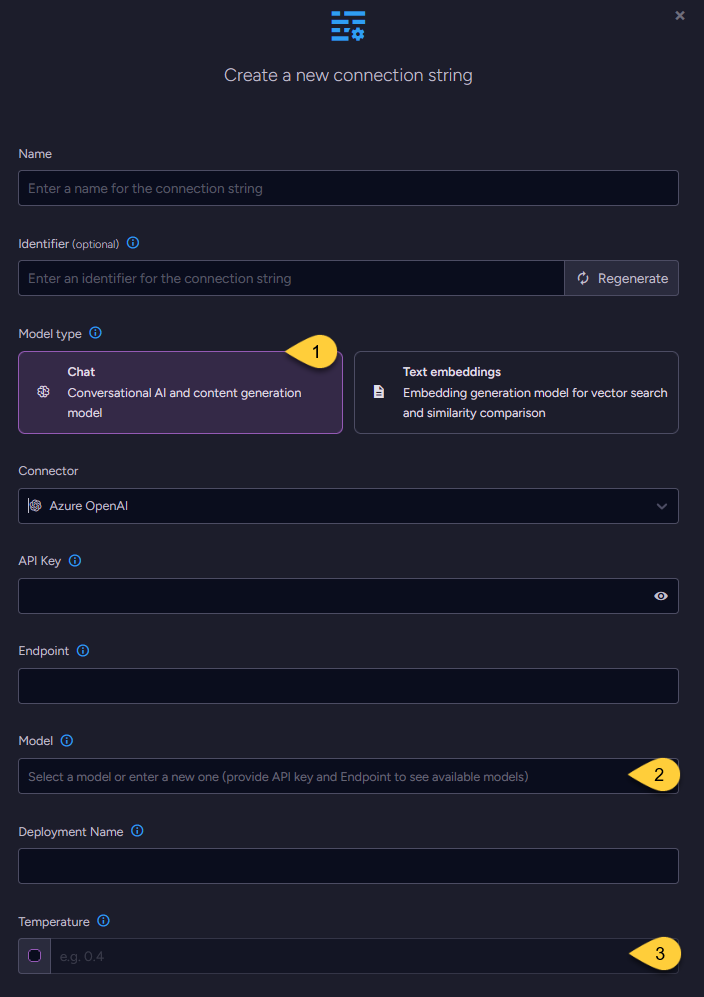 connection string to azure open ai