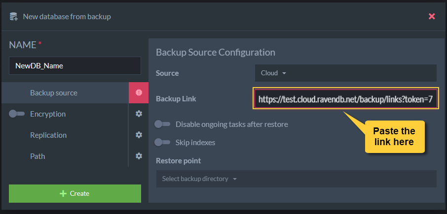 &quot;Paste Backup Link Here&quot;