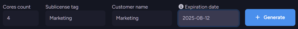Generate license