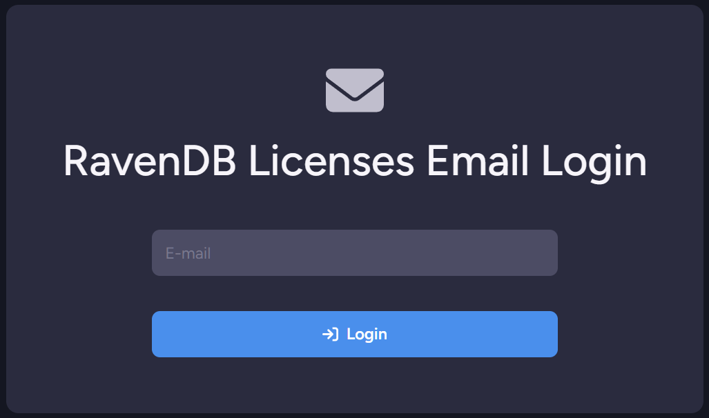 License generation login page