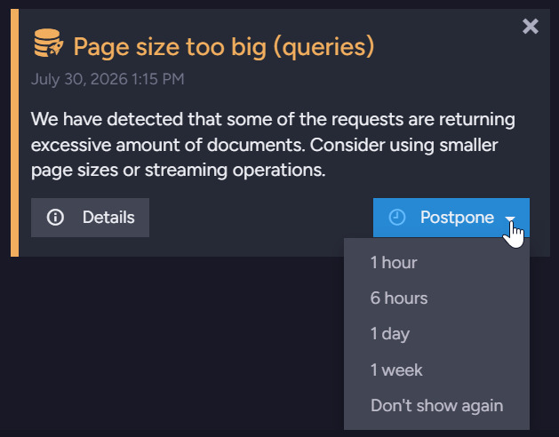 A performance hint, with its postpone options open