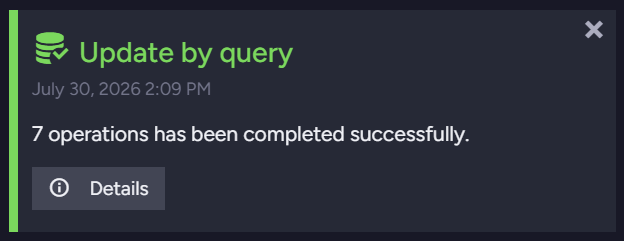A cumulative card counting completed patch operations