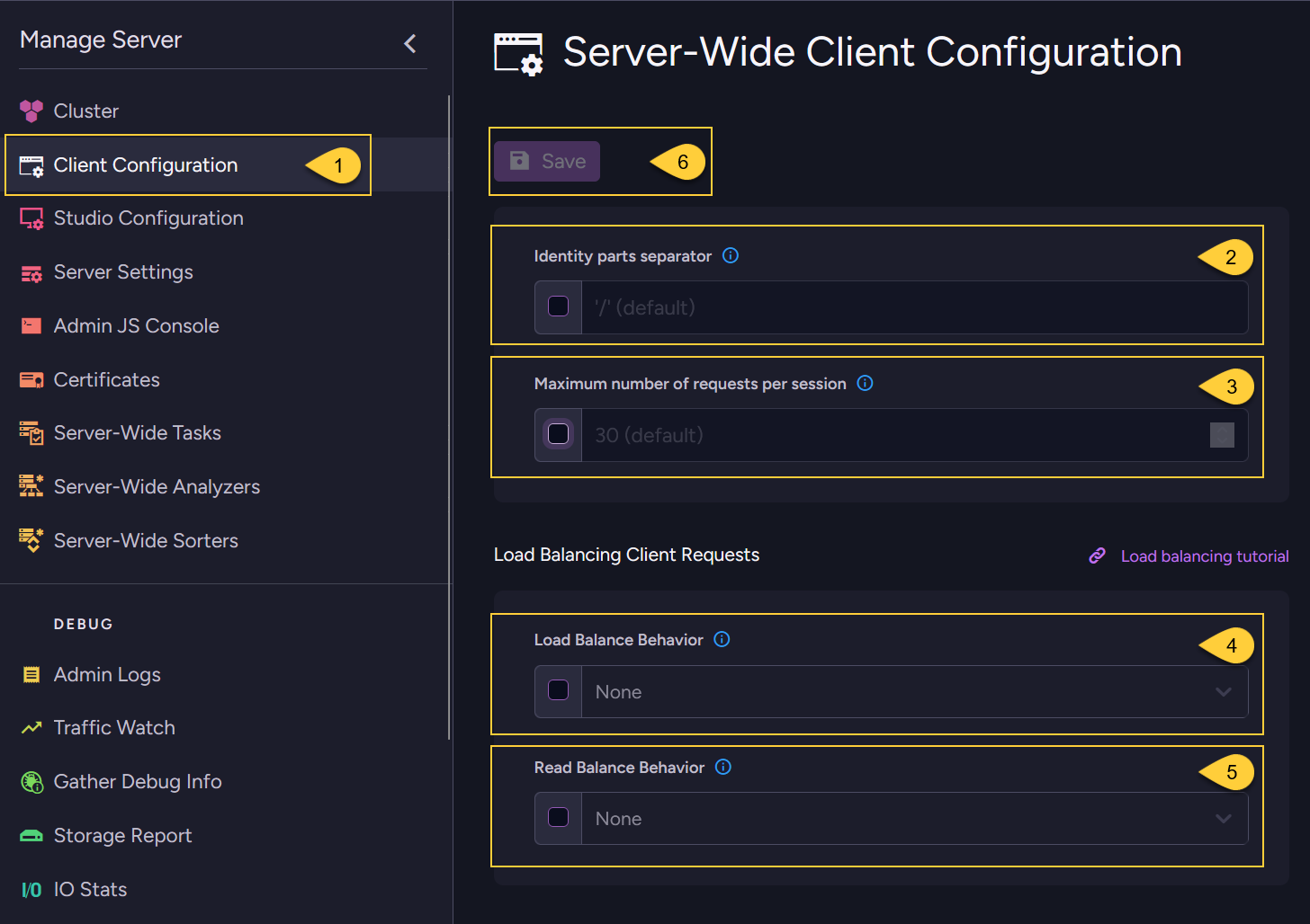Server-wide client configuration