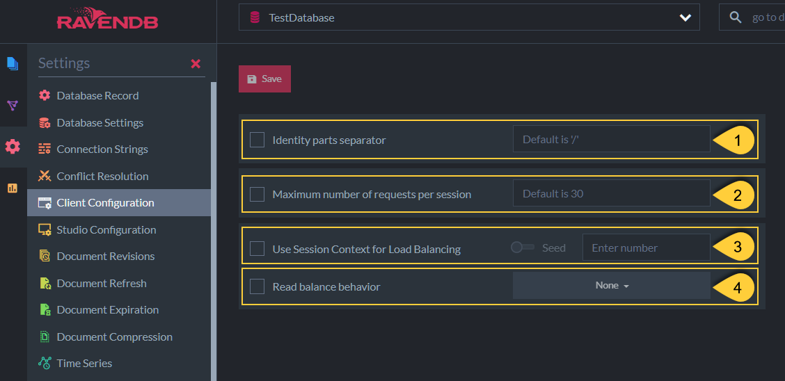 Figure 1. Client Configuration Per Database