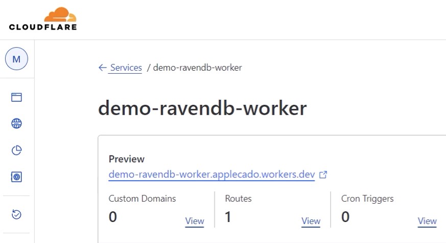 Preview URL shown in the Cloudflare Worker dashboard Preview URL shown in the Cloudflare Worker dashboard