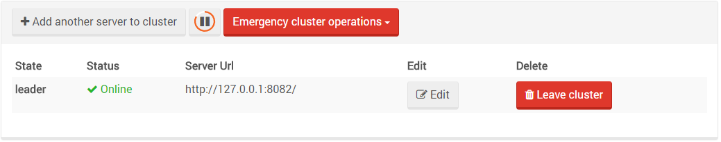 Figure 2. Studio. Manage Your Server. One Node Cluster.