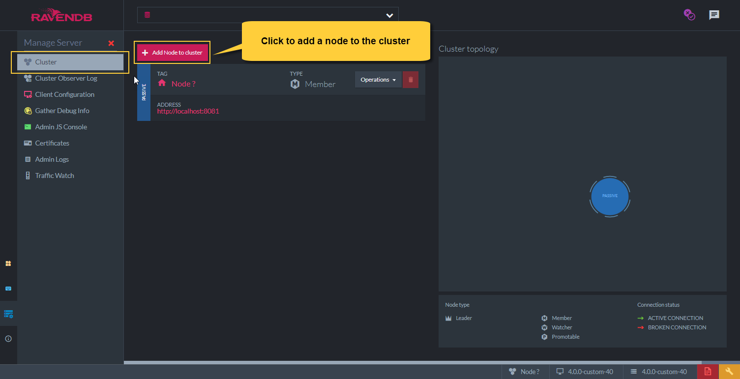 Figure 1. Click to add a new node