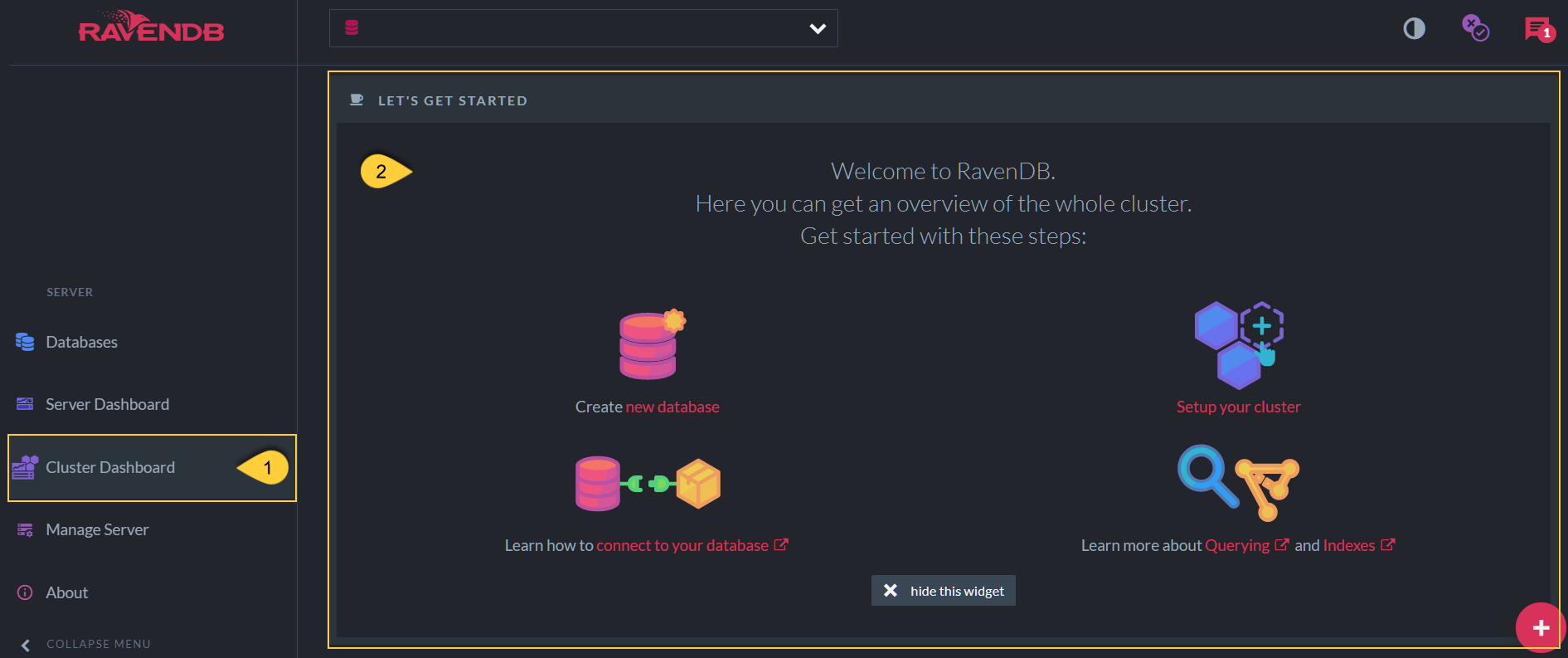 Let&#39;s Get Started Widget