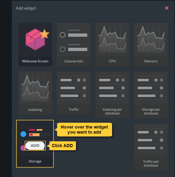 Add Widget Window