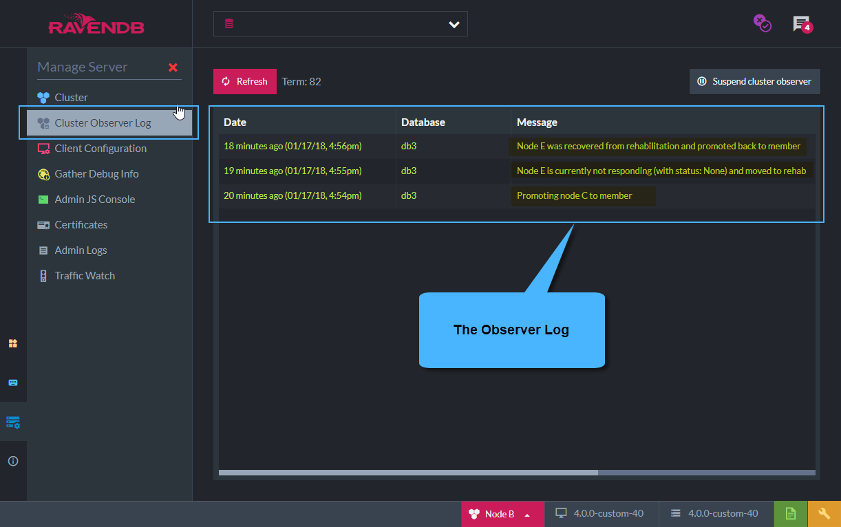 Figure 1. The Observer Log
