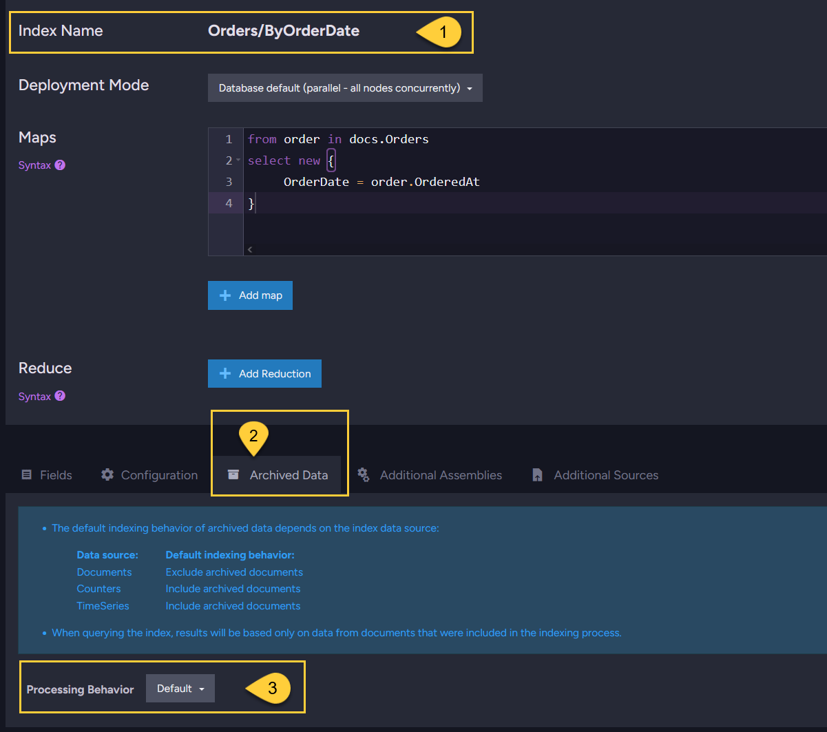 Configure index