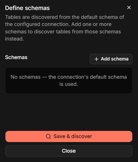 Define schemas