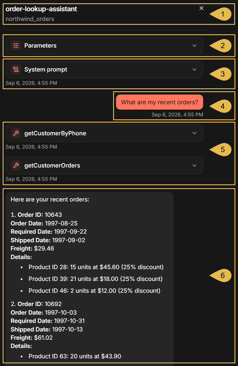 The conversation's transcript