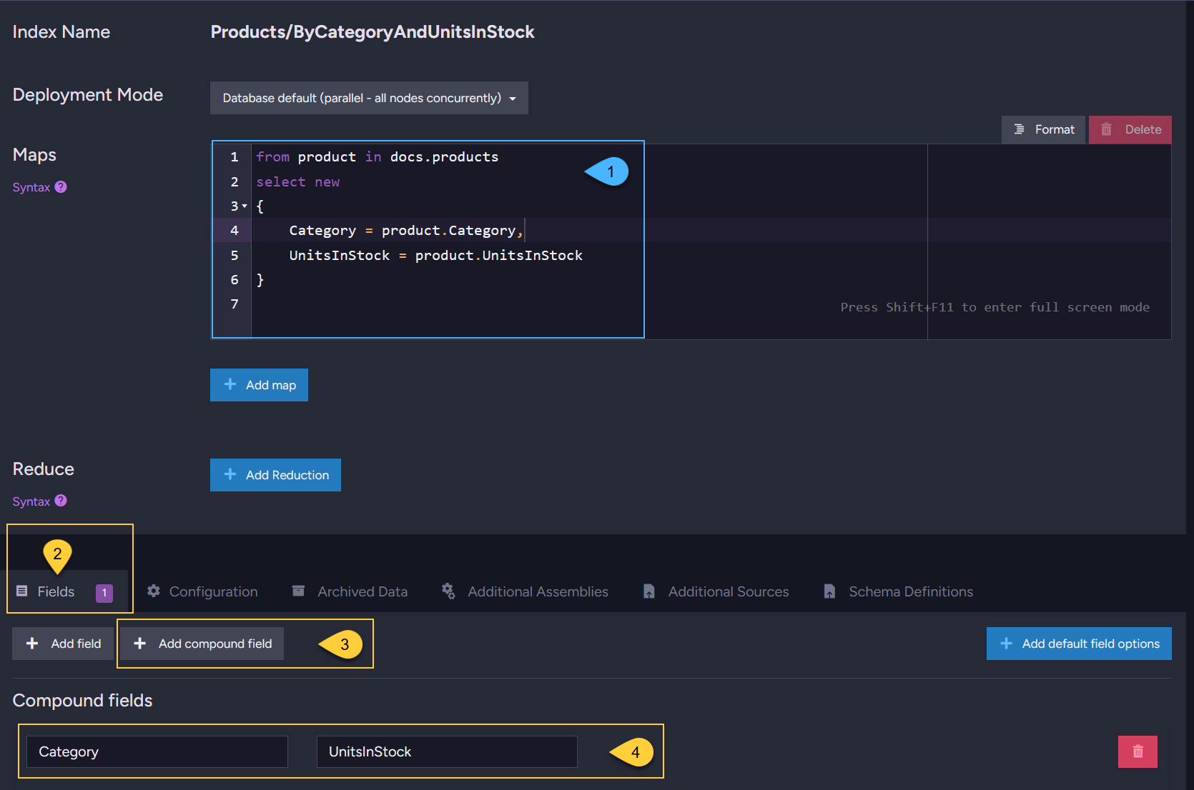 Corax Database Options