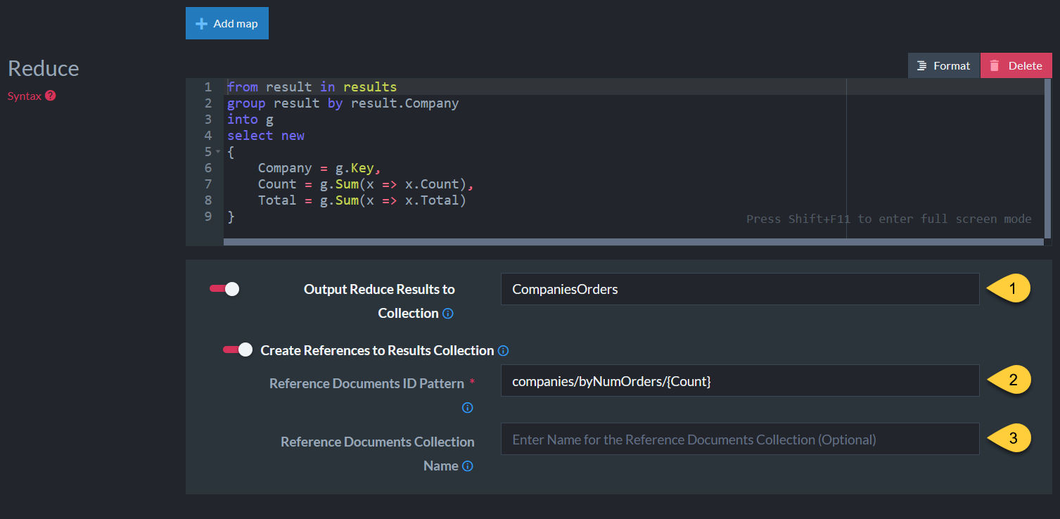 Figure 5. Save Map-Reduce Results into a Collection
