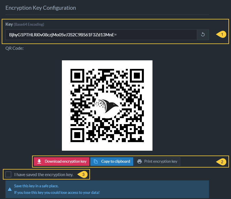 Create New Encryption Key for the Backup