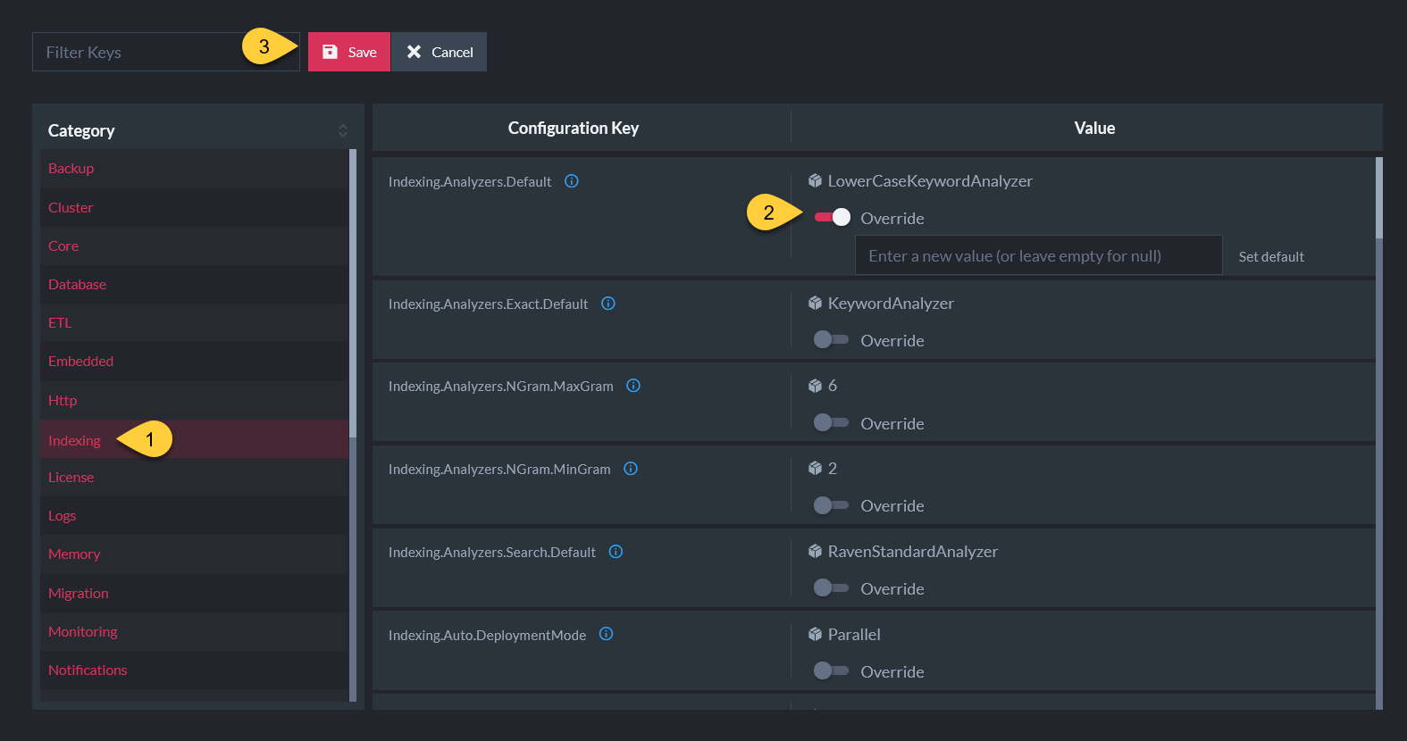 Figure 3. Edit Custom Analyzer View