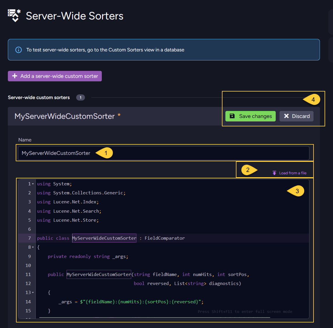 Add server-wide custom sorter