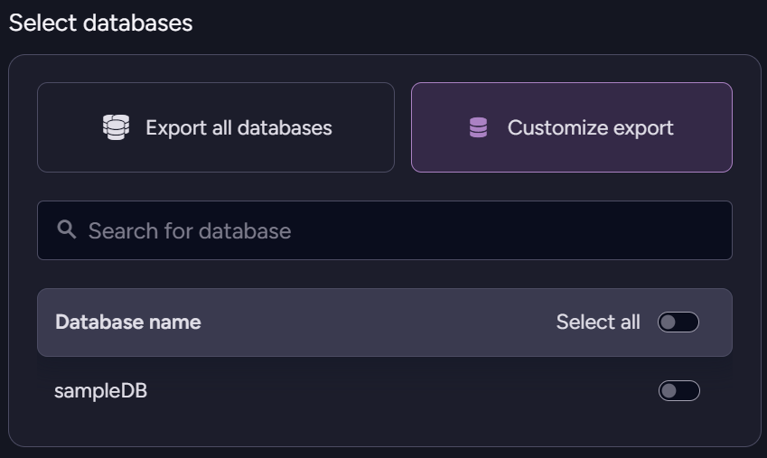 Customize export