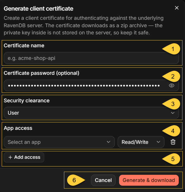 Generating a client certificate