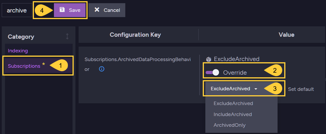 Figure 6. Database Settings: Edit Configuration