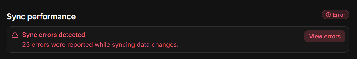 Data source - Sync errors